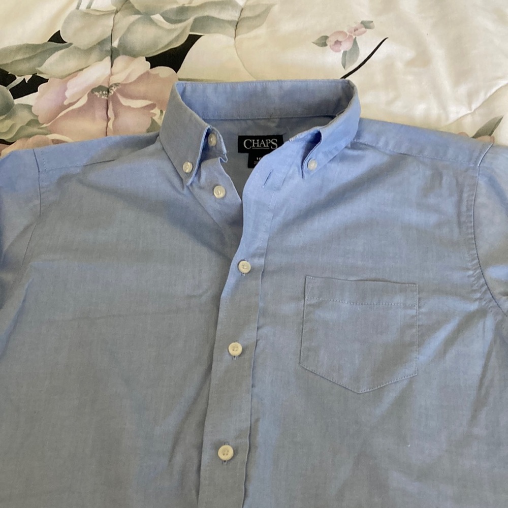 Chaps boys blue button down.  New